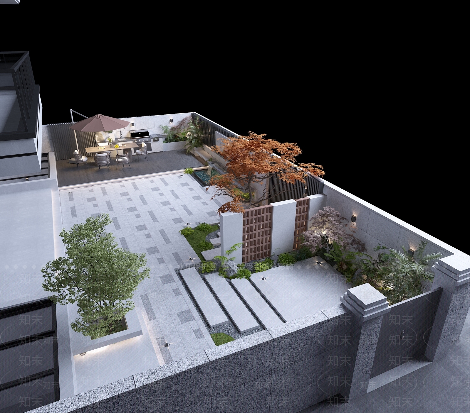 新中式景观庭院3D模型下载【ID:1233711701】