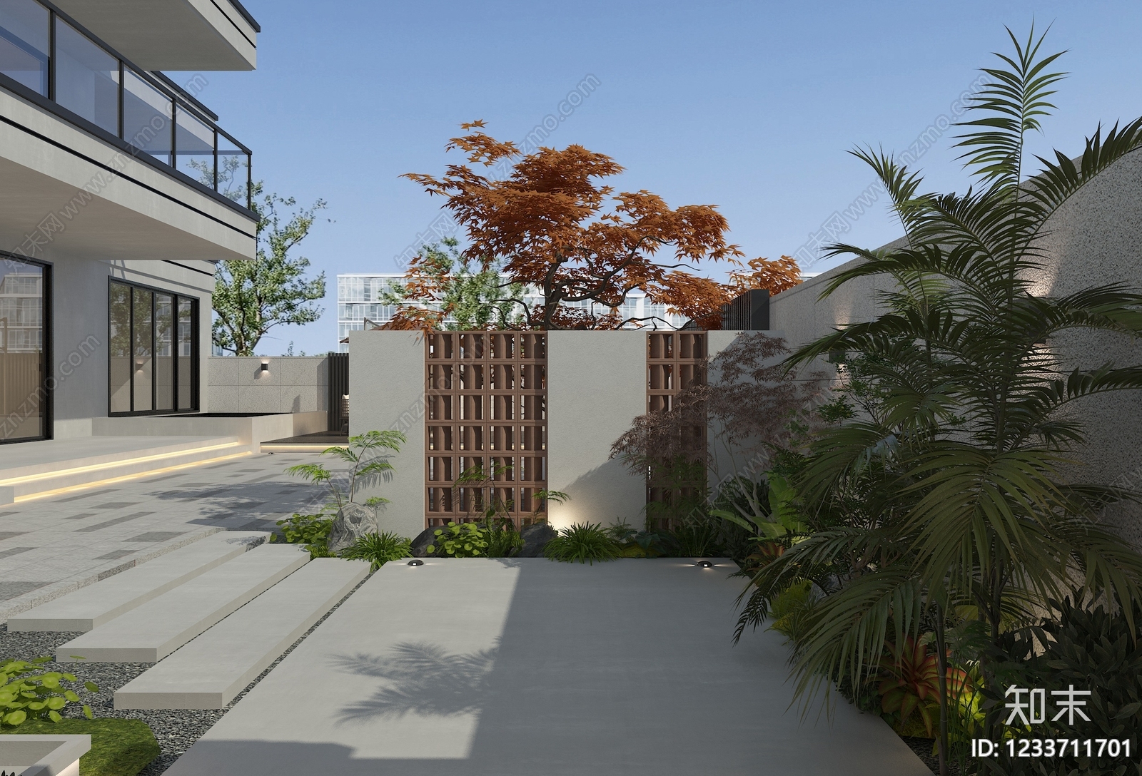 新中式景观庭院3D模型下载【ID:1233711701】