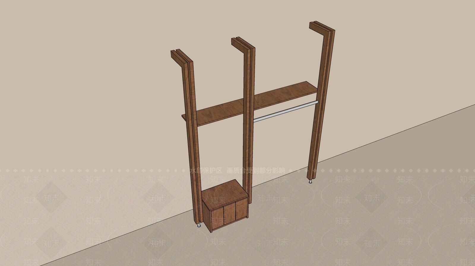 极简晾衣架SU模型下载【ID:1233712841】