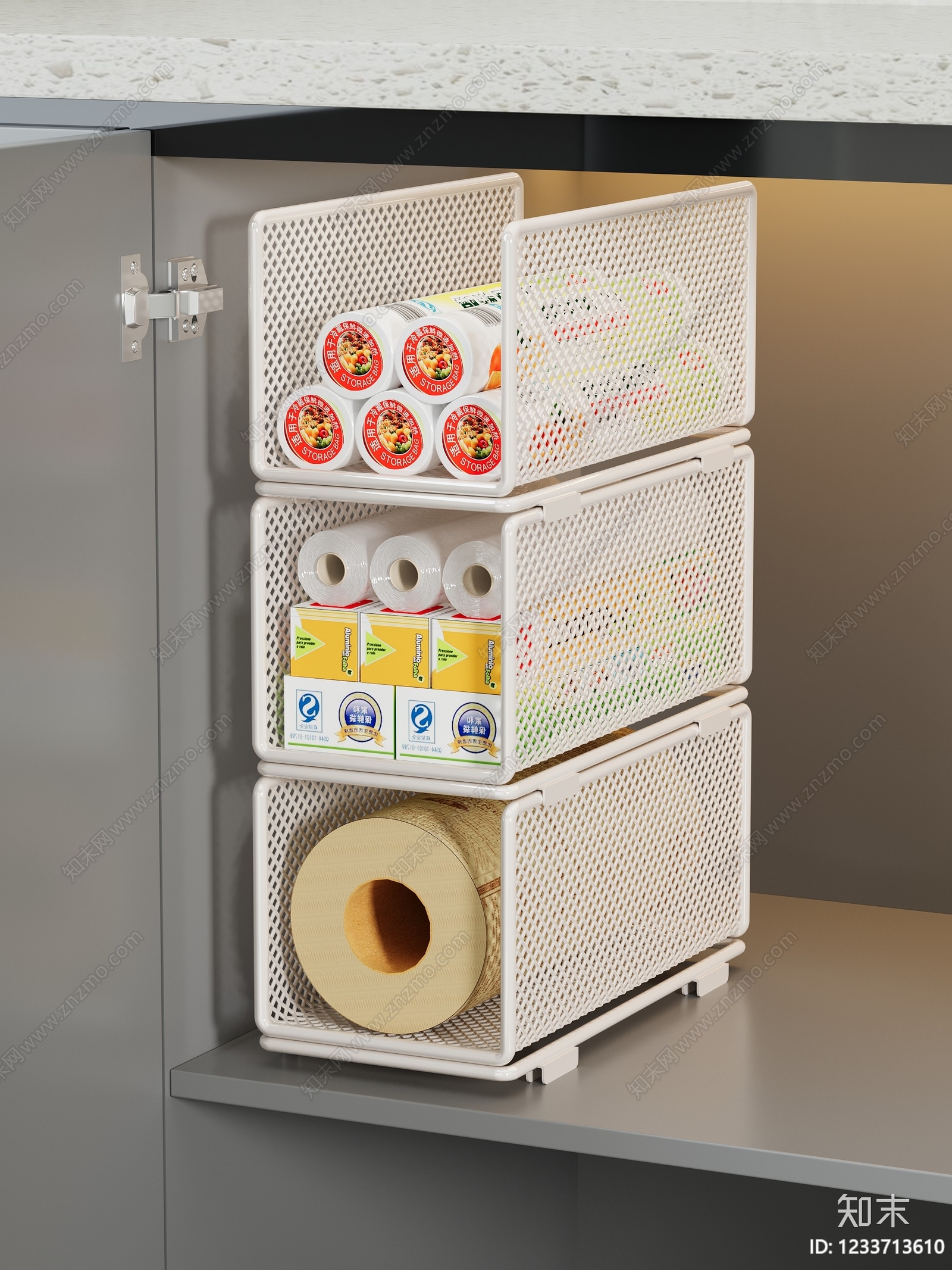 现代简约厨房用品3D模型下载【ID:1233713610】