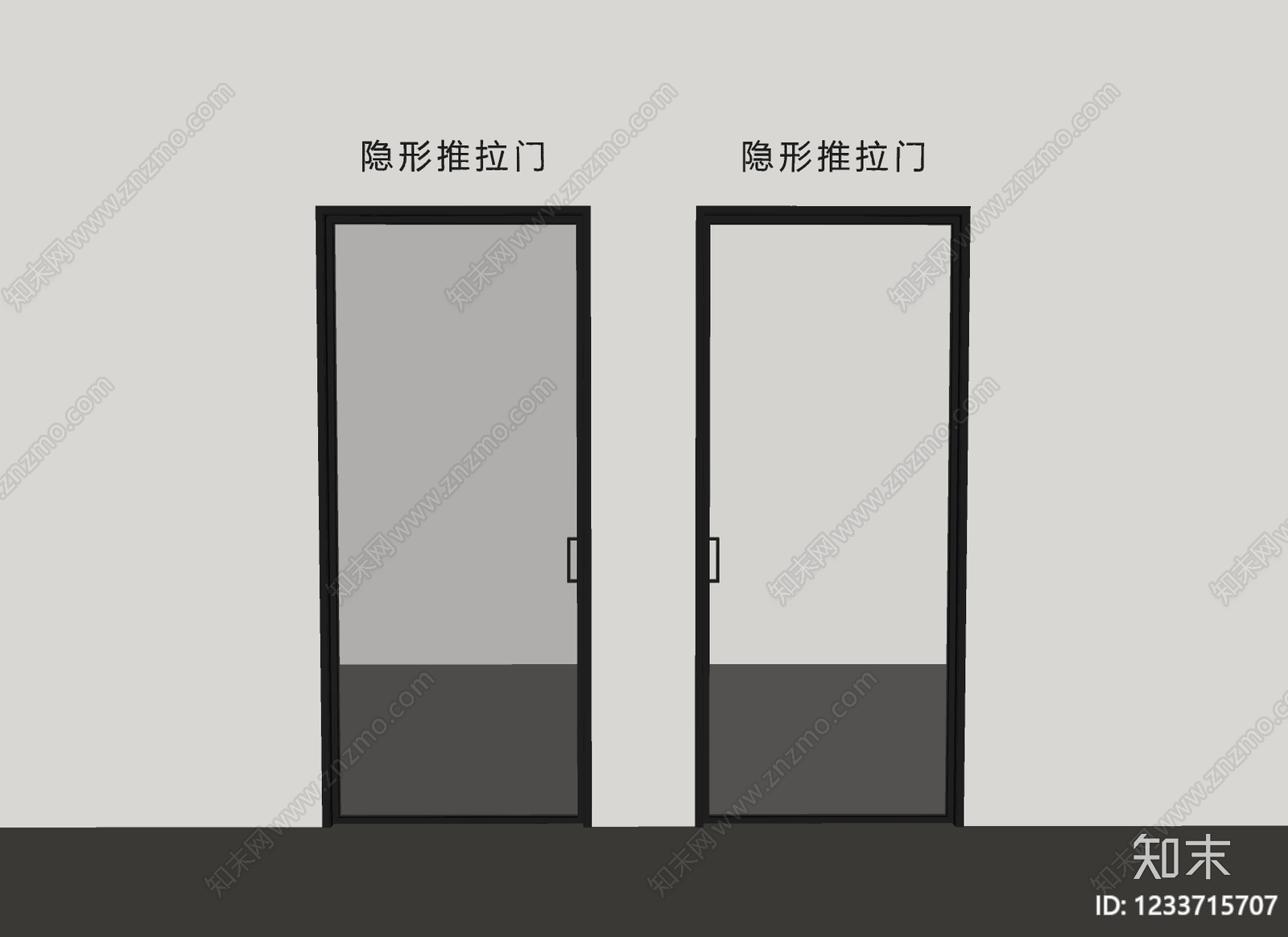 极简推拉门SU模型下载【ID:1233715707】