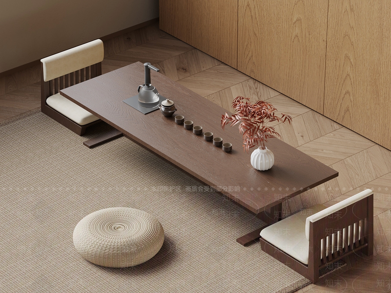 新中式茶桌椅3D模型下载【ID:1233716569】