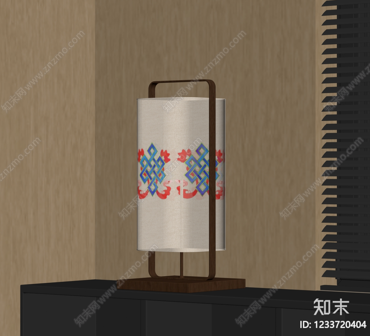 新中式台灯SU模型下载【ID:1233720404】