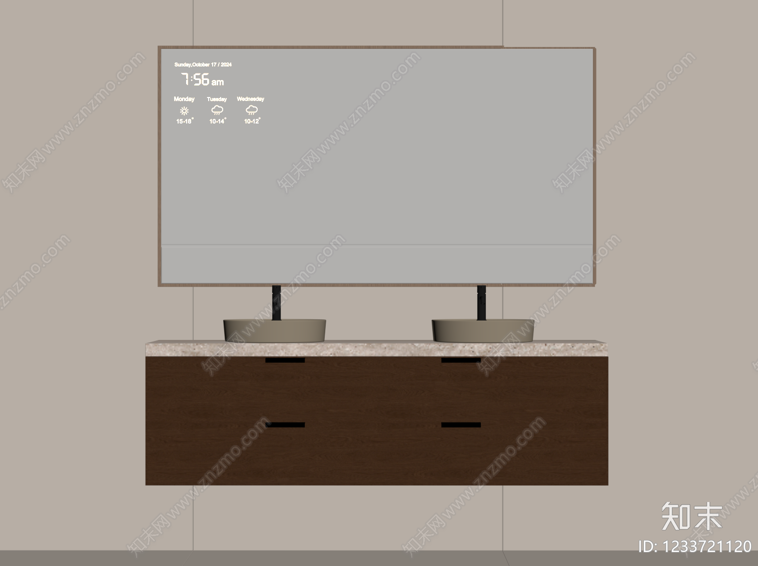 中古风浴室柜SU模型下载【ID:1233721120】