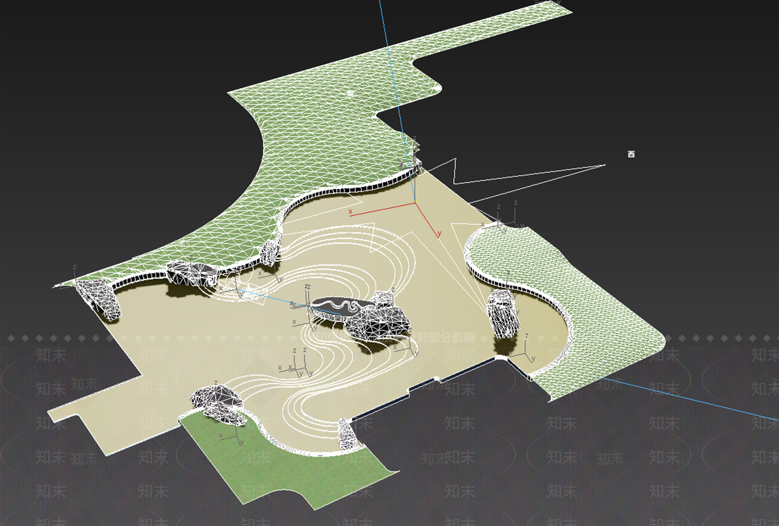 新中式景观假山水景3D模型下载【ID:1233721745】