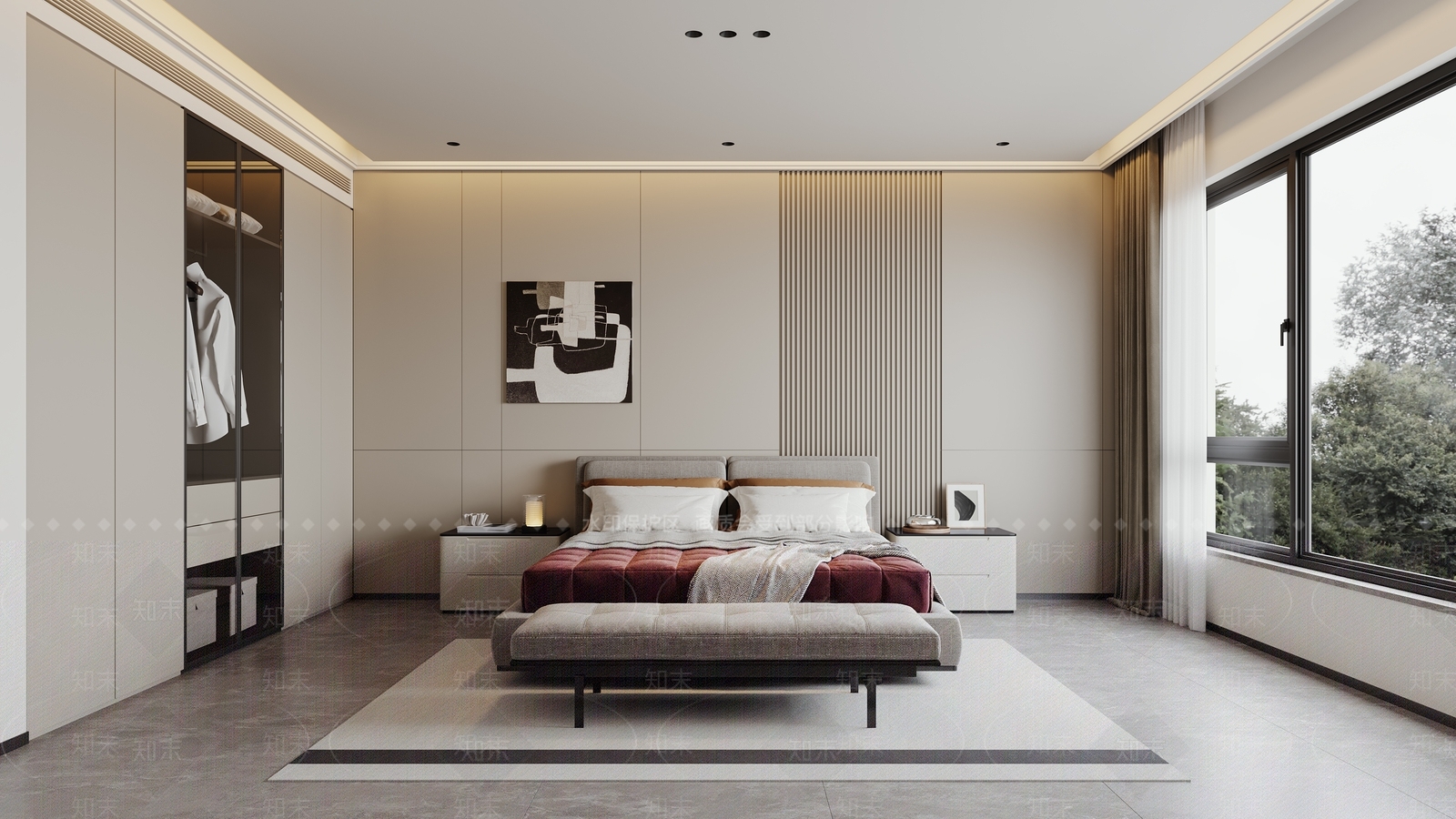 现代简约主卧3D模型下载【ID:1233726011】