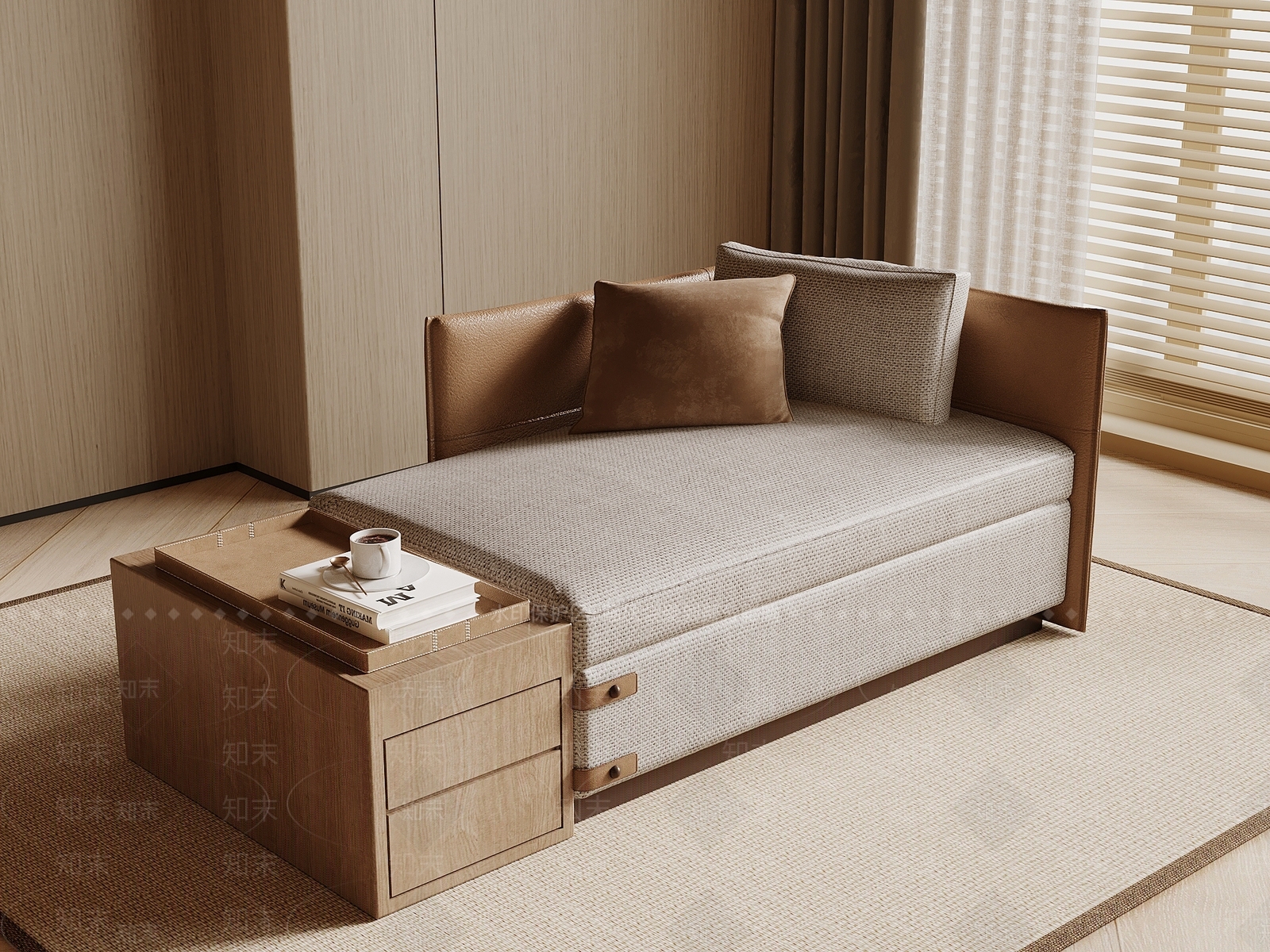 意式极简贵妃椅3D模型下载【ID:1233725822】