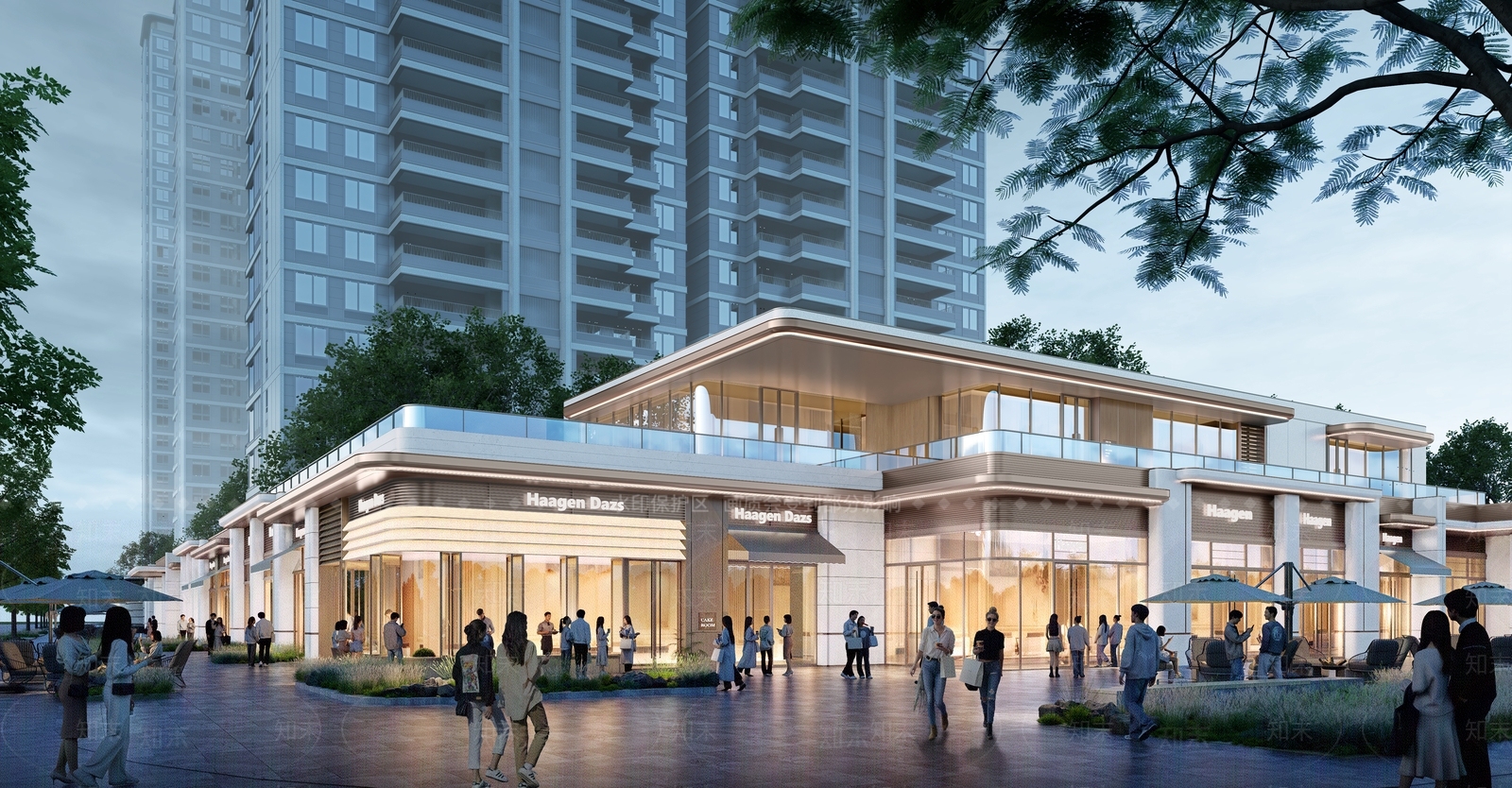 现代小区建筑SU模型下载【ID:1233727324】