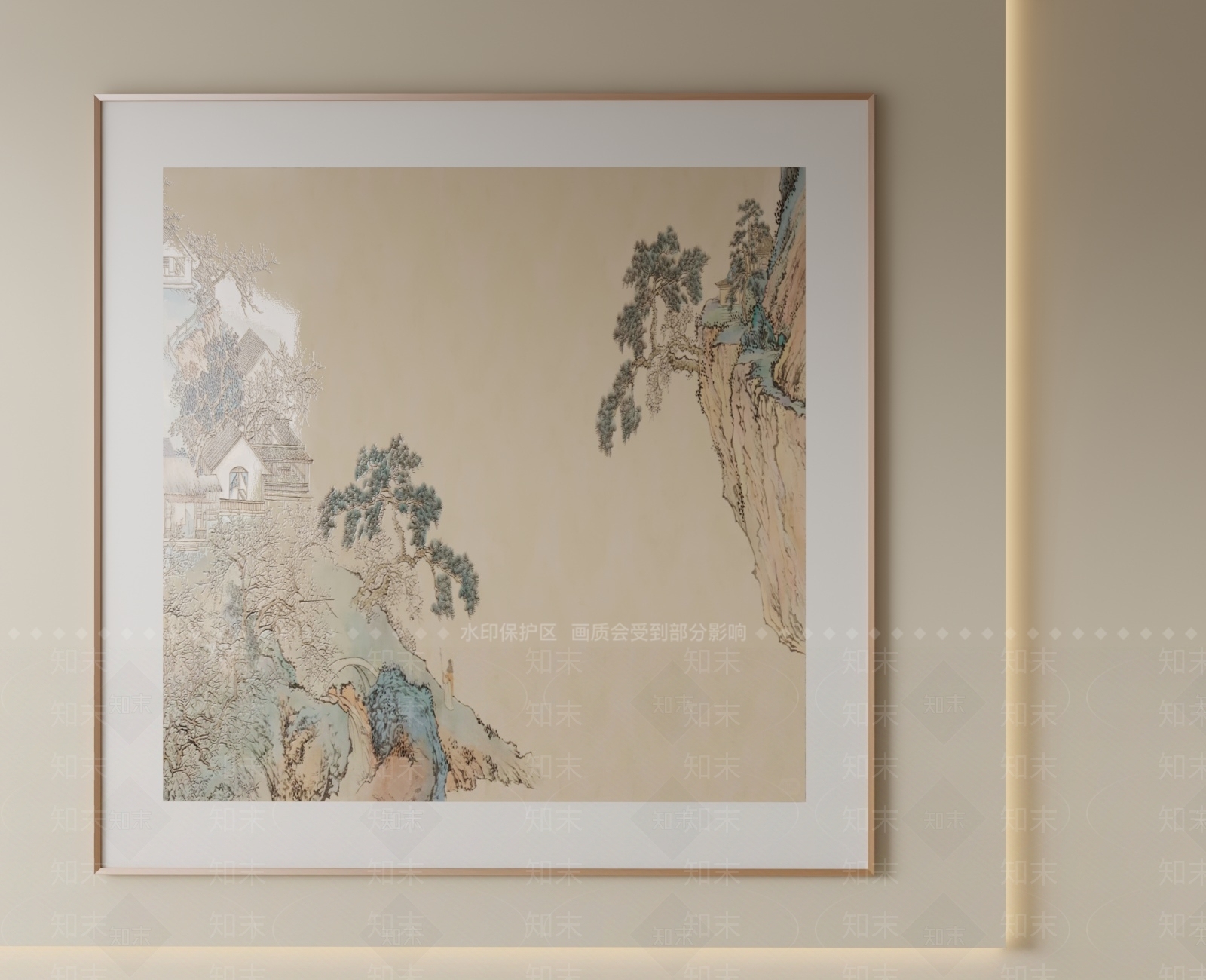 新中式山水画3D模型下载【ID:1233728614】