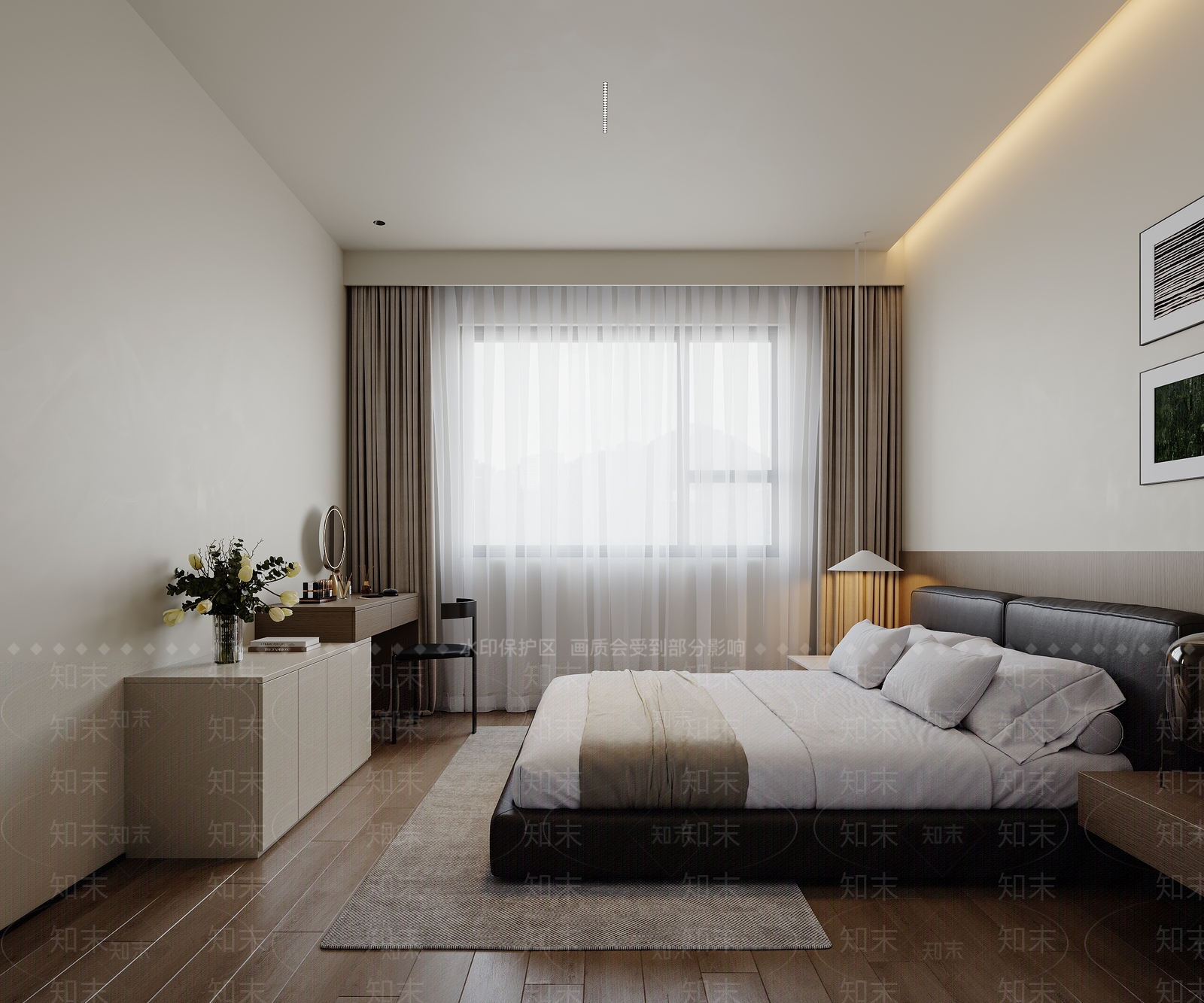 现代简约别墅客餐厅3D模型下载【ID:1233730040】