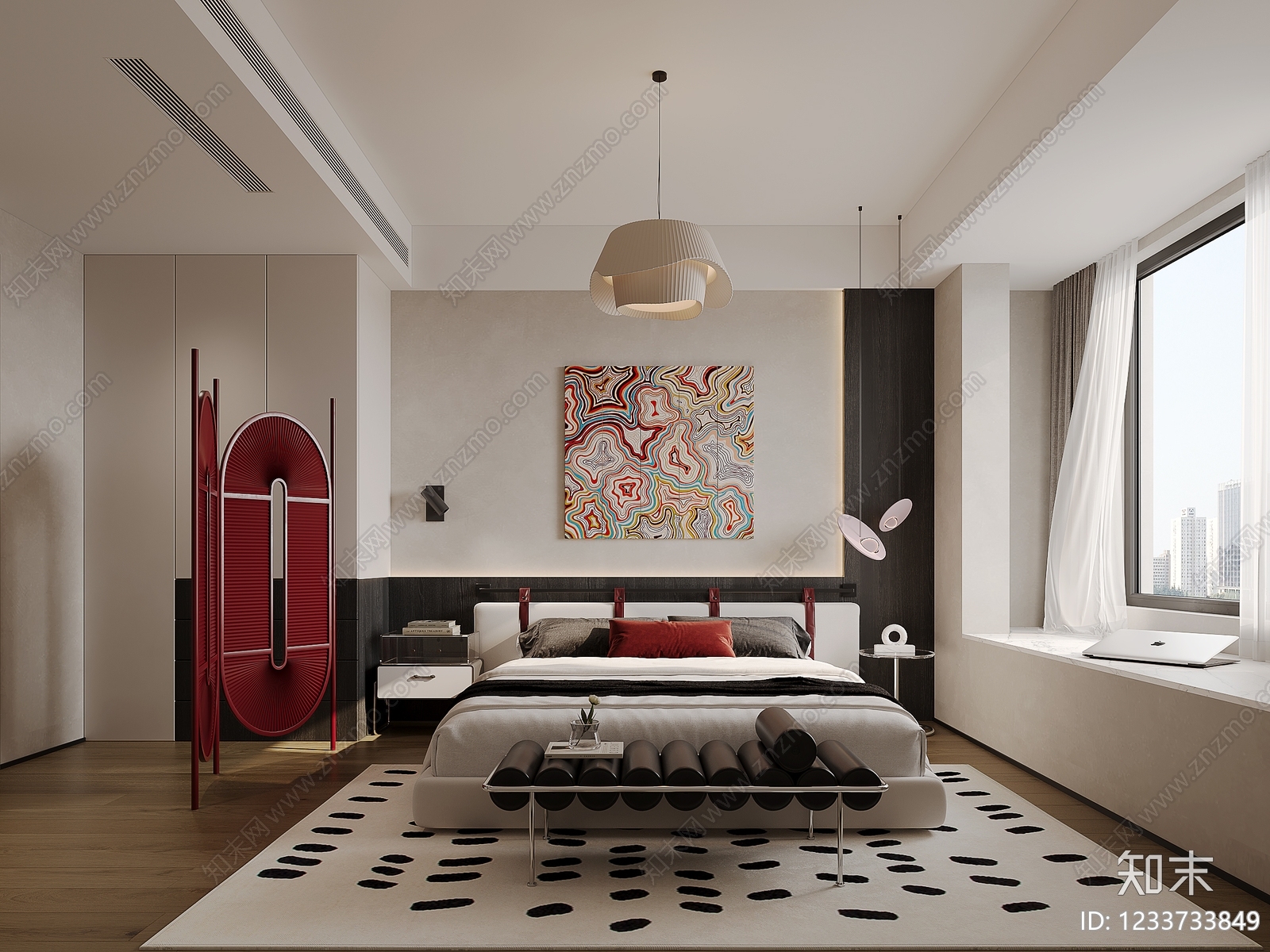 现代主卧3D模型下载【ID:1233733849】