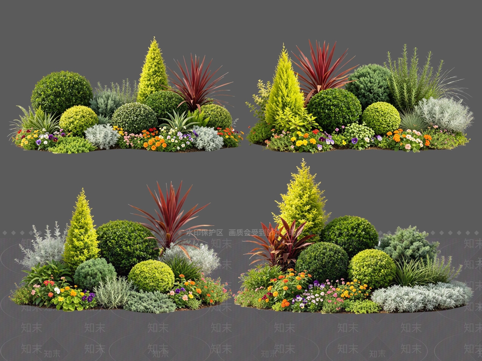 现代主义花境SU模型下载【ID:1233734505】