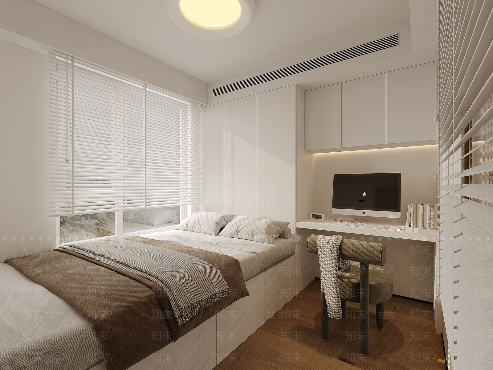 现代简约榻榻米卧室3D模型下载【ID:1233735570】