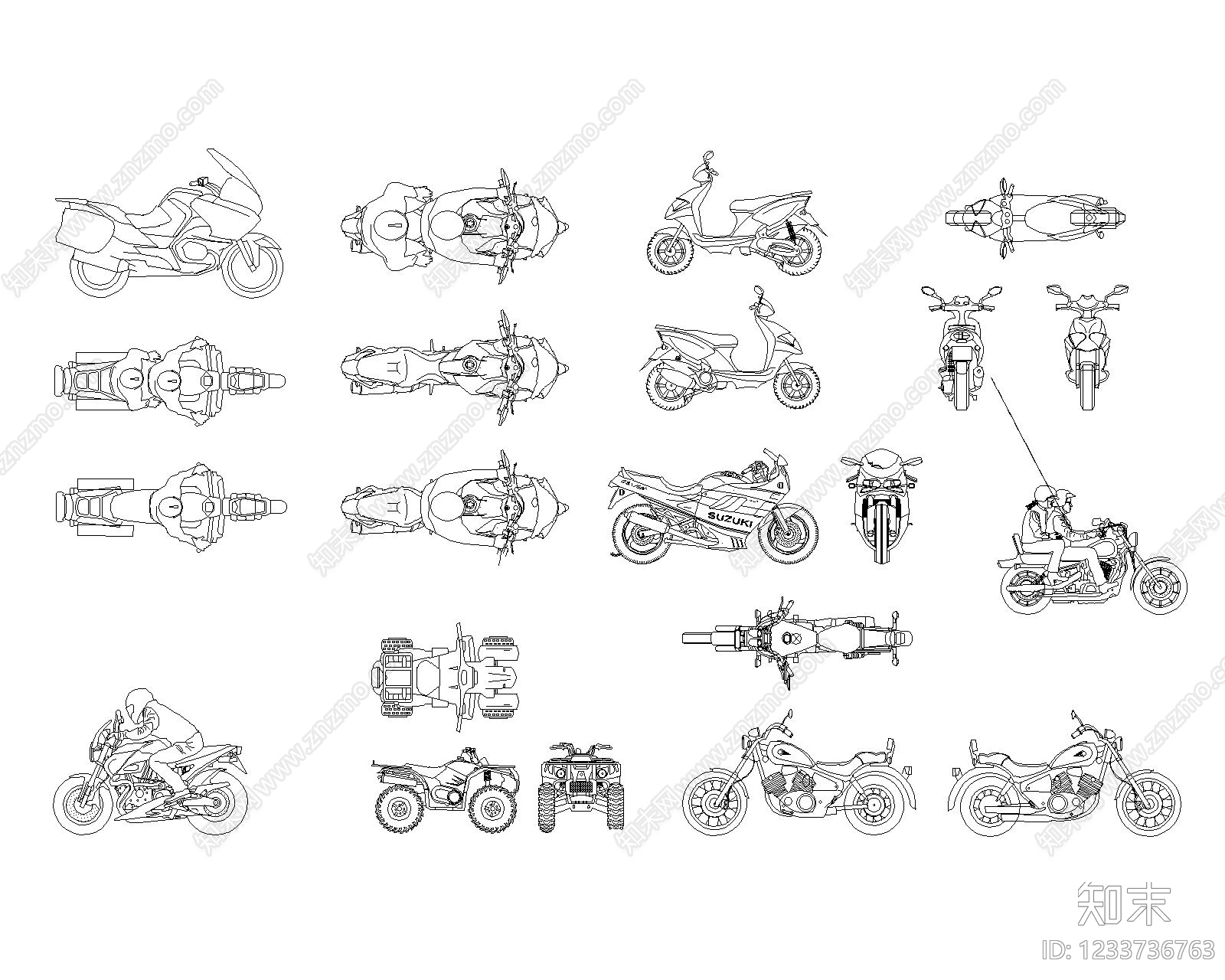 交通工具图库cad施工图下载【ID:1233736763】