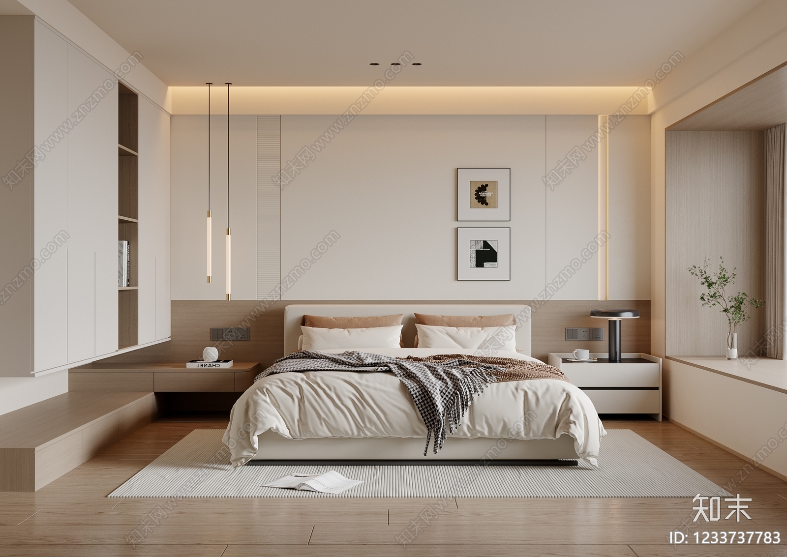现代简约家居卧室3D模型下载【ID:1233737783】