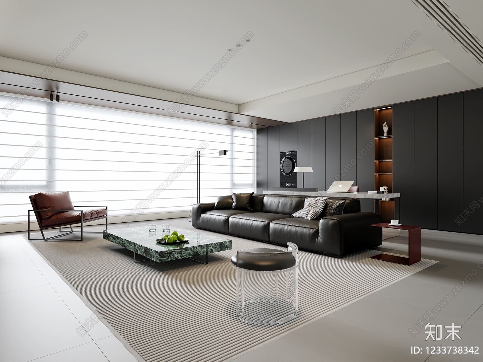 意式极简家居客厅3D模型下载【ID:1233738342】