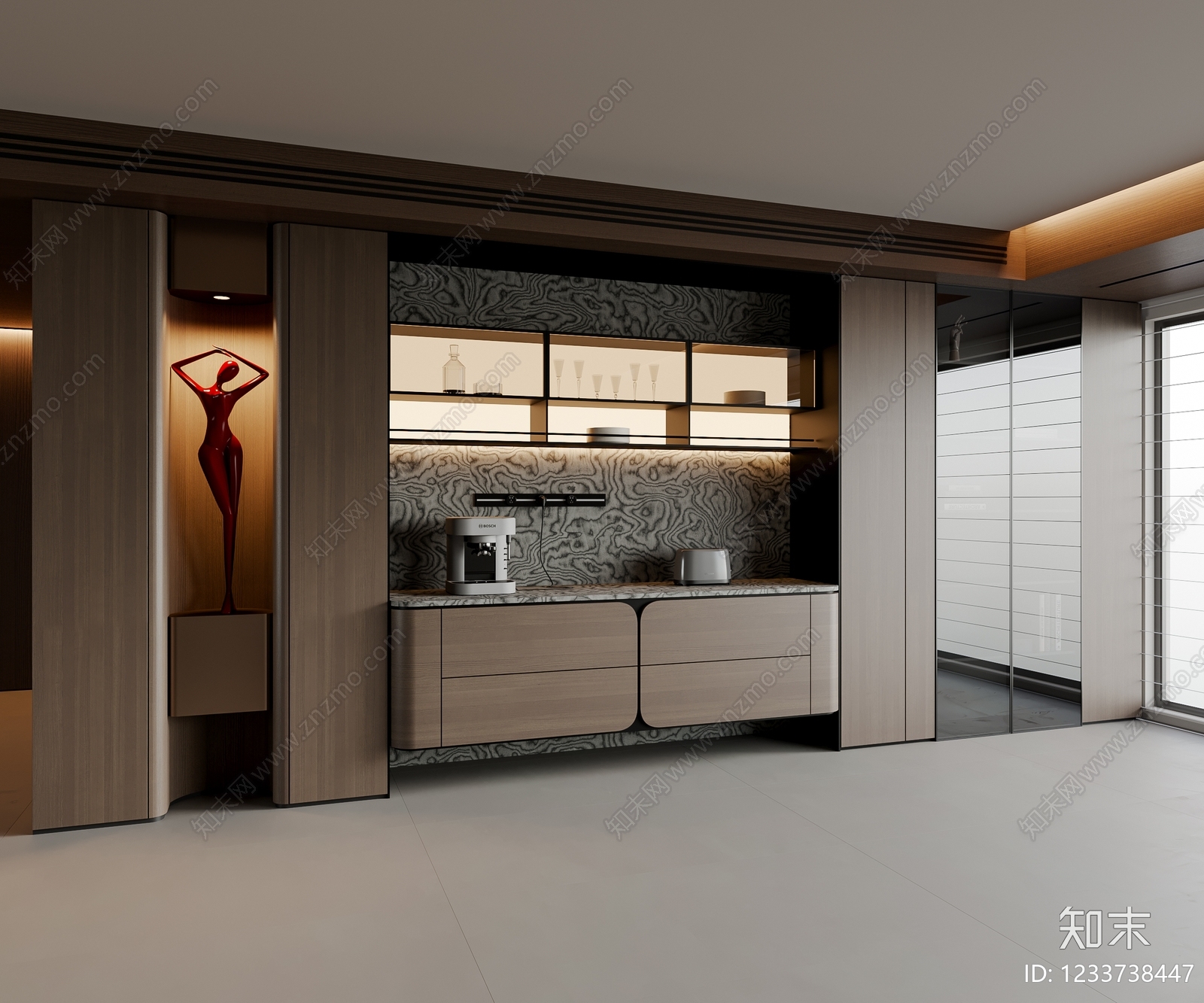 意式极简餐边柜3D模型下载【ID:1233738447】