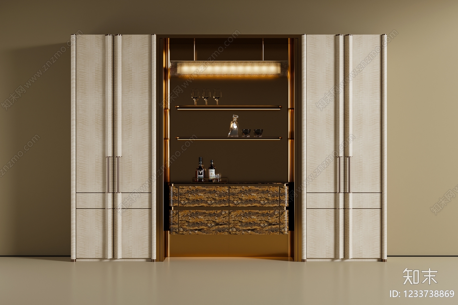 轻奢餐边柜3D模型下载【ID:1233738869】
