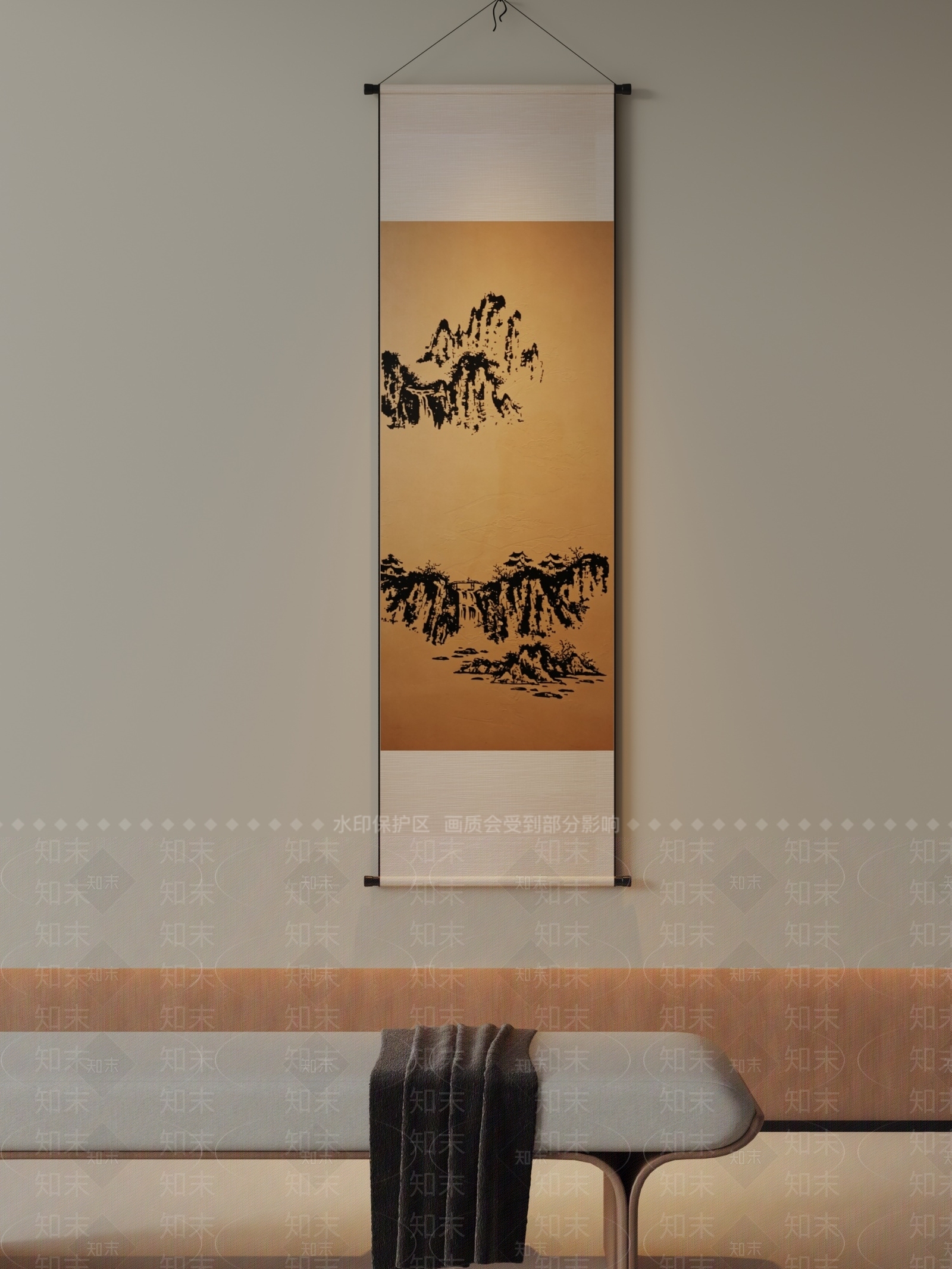 新中式山水画SU模型下载【ID:1233739687】