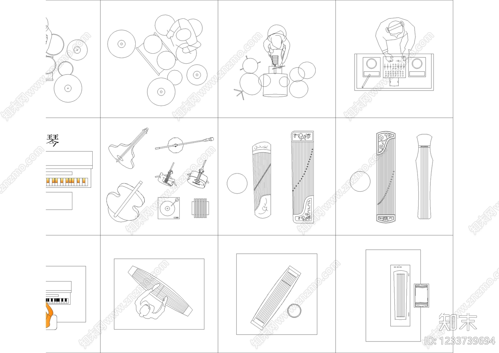 乐器cad施工图下载【ID:1233739694】