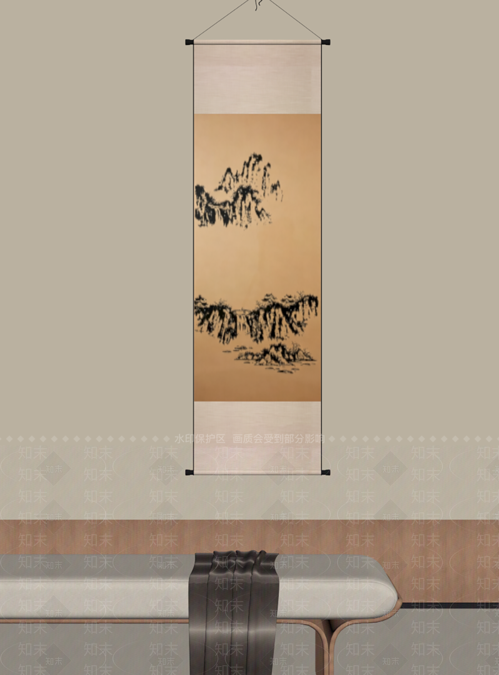 新中式山水画SU模型下载【ID:1233739687】