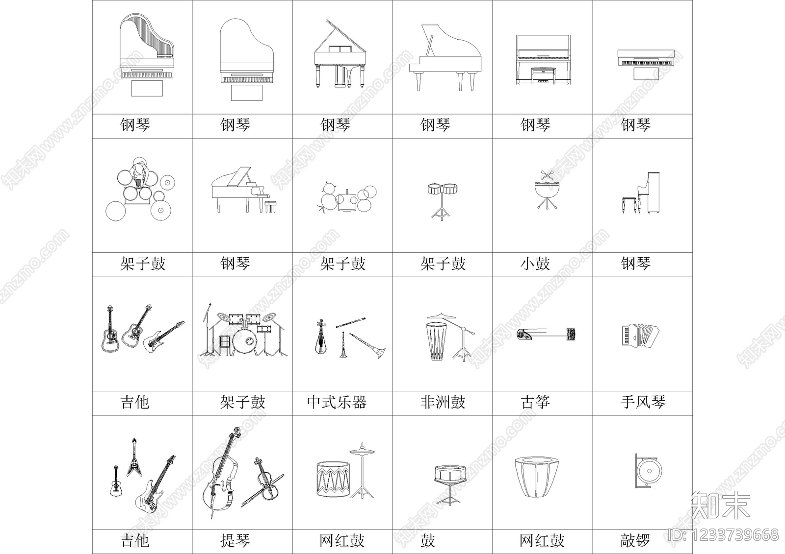 乐器cad施工图下载【ID:1233739668】