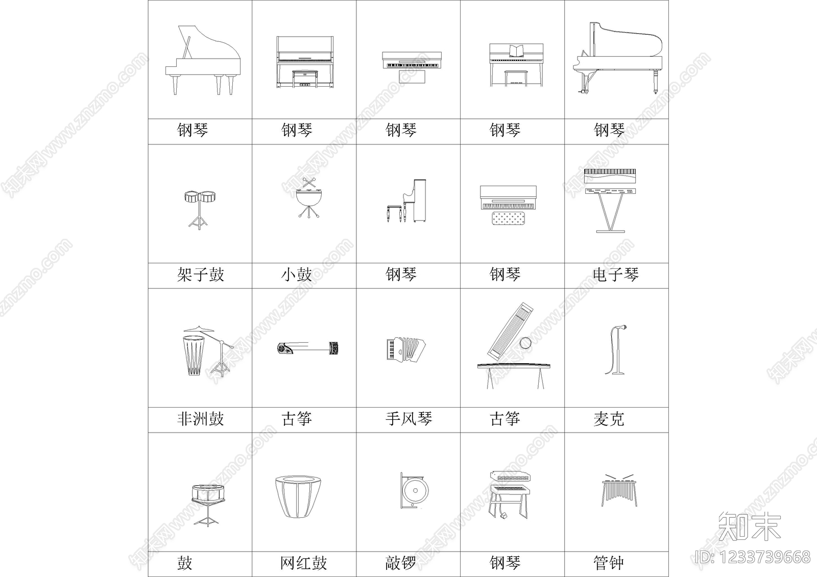 乐器cad施工图下载【ID:1233739668】