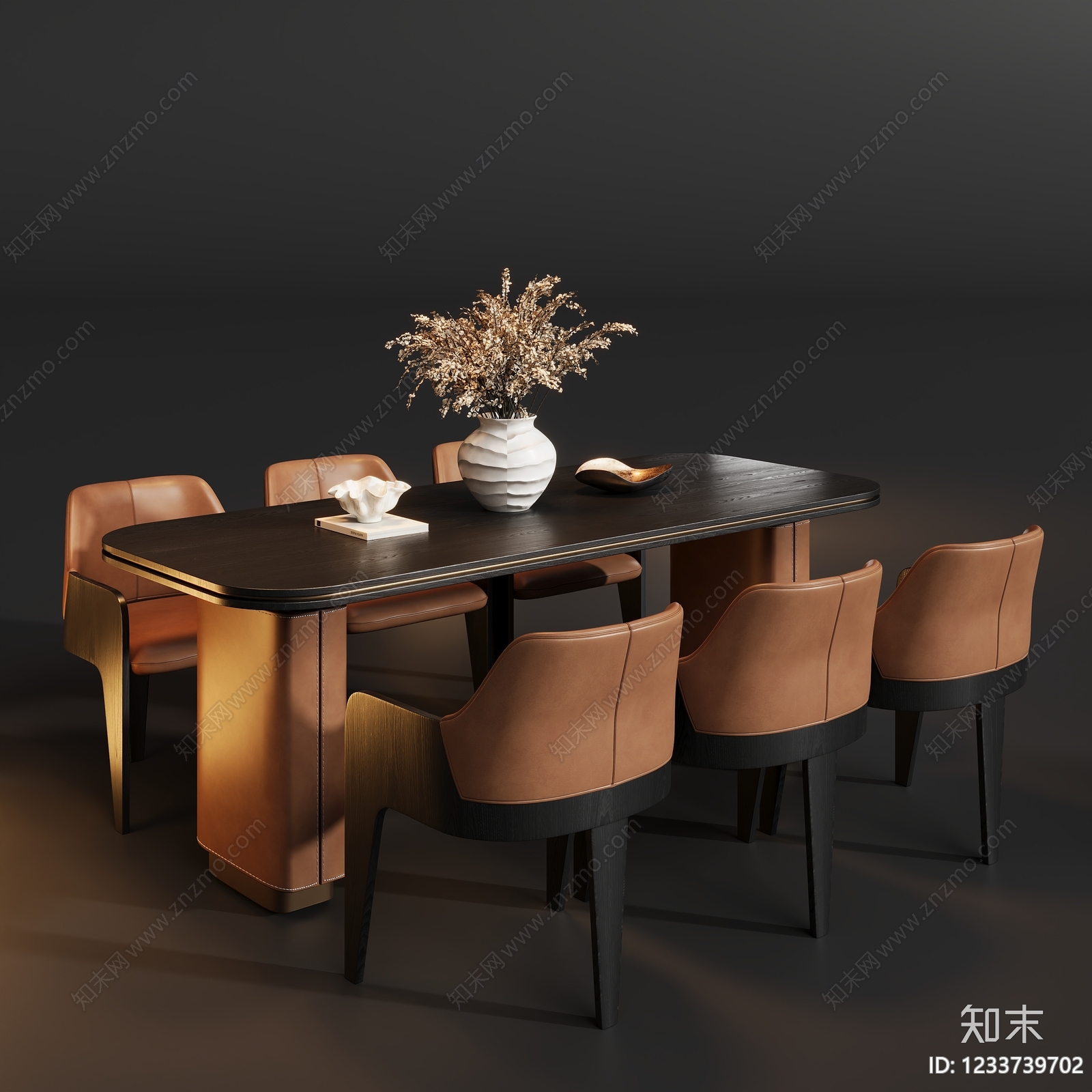 轻奢餐桌椅3D模型下载【ID:1233739702】