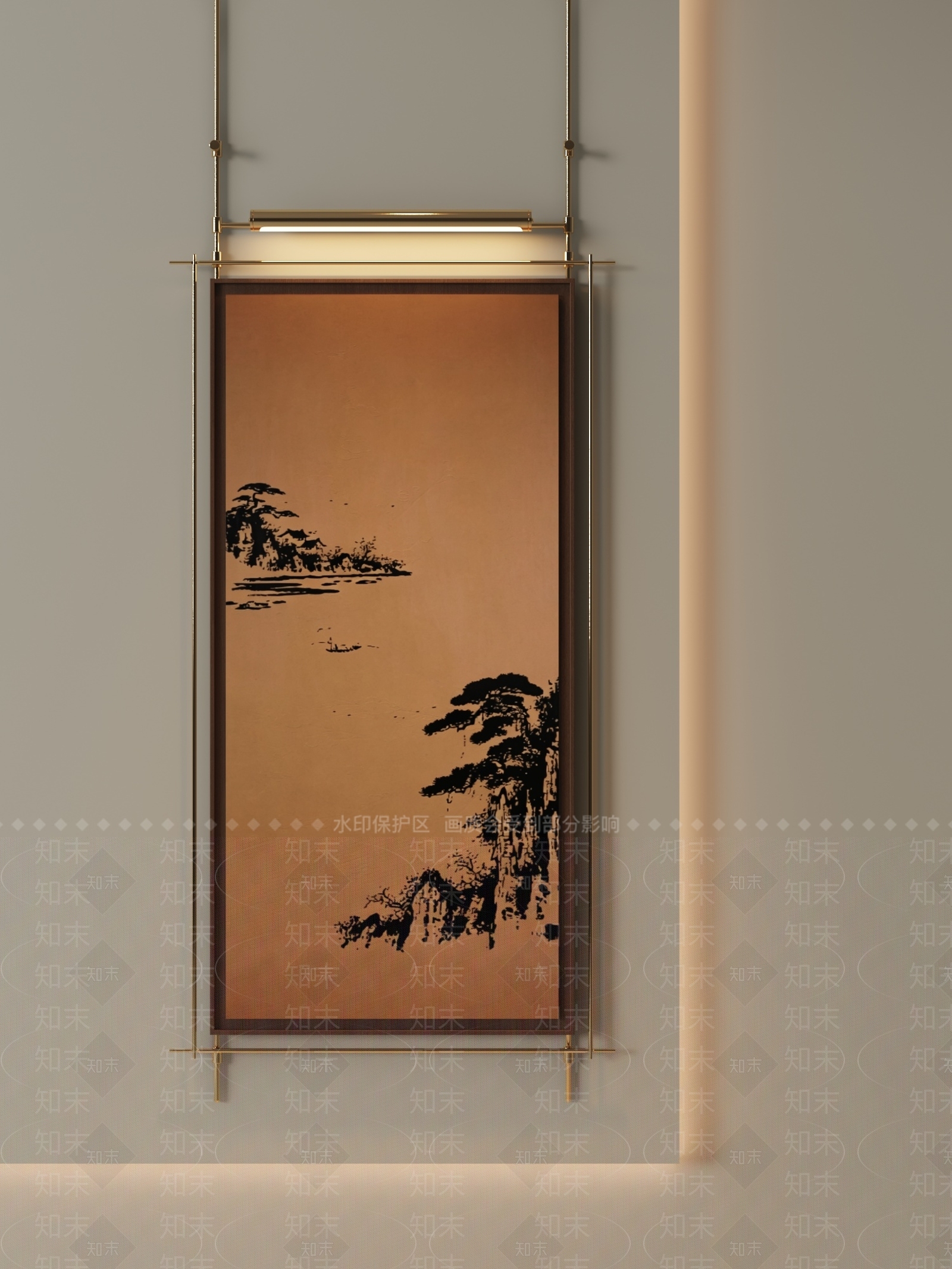 新中式山水画SU模型下载【ID:1233739717】