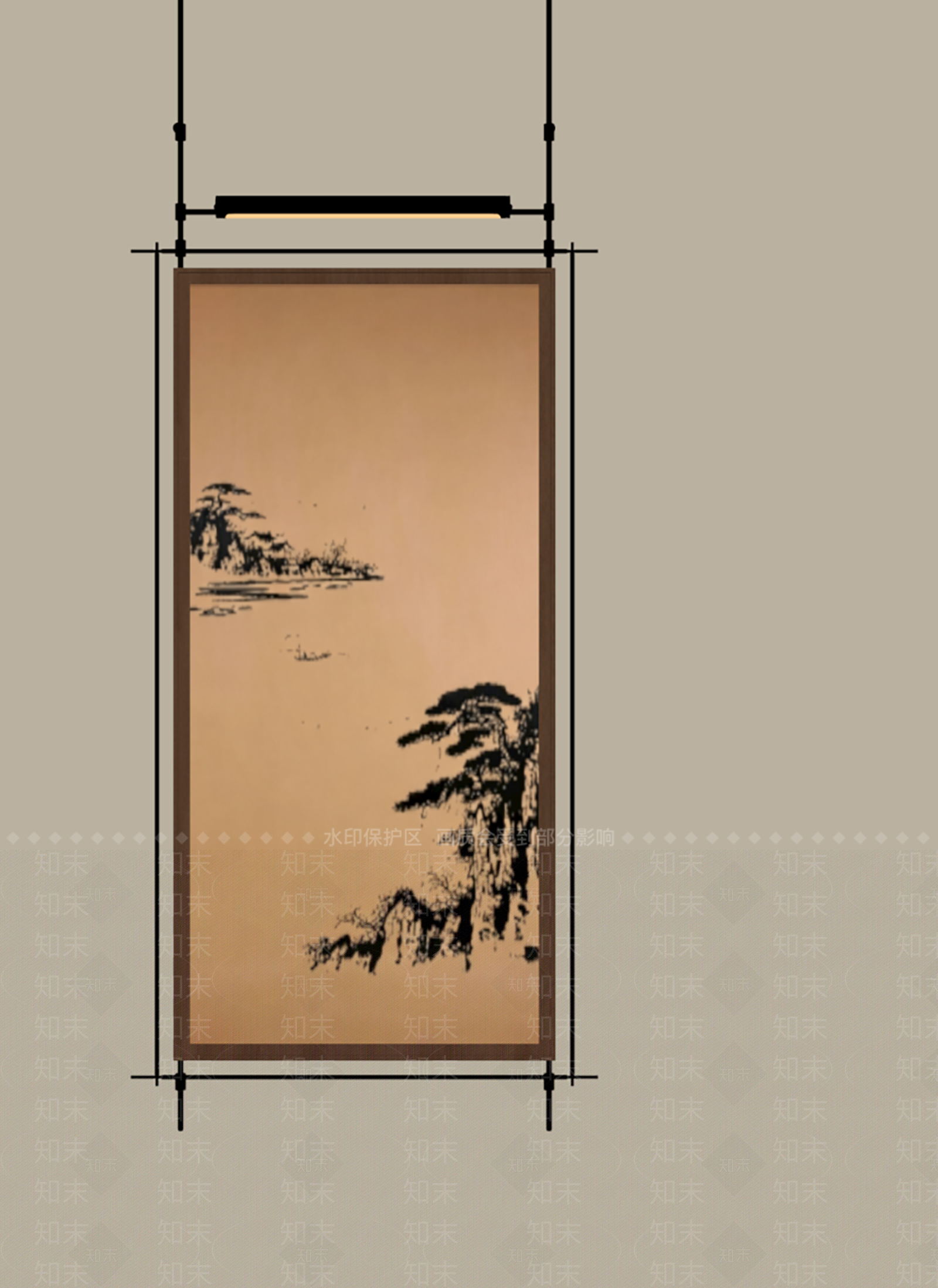 新中式山水画SU模型下载【ID:1233739717】