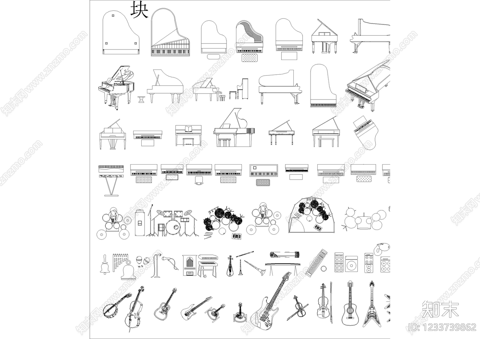 乐器cad施工图下载【ID:1233739862】