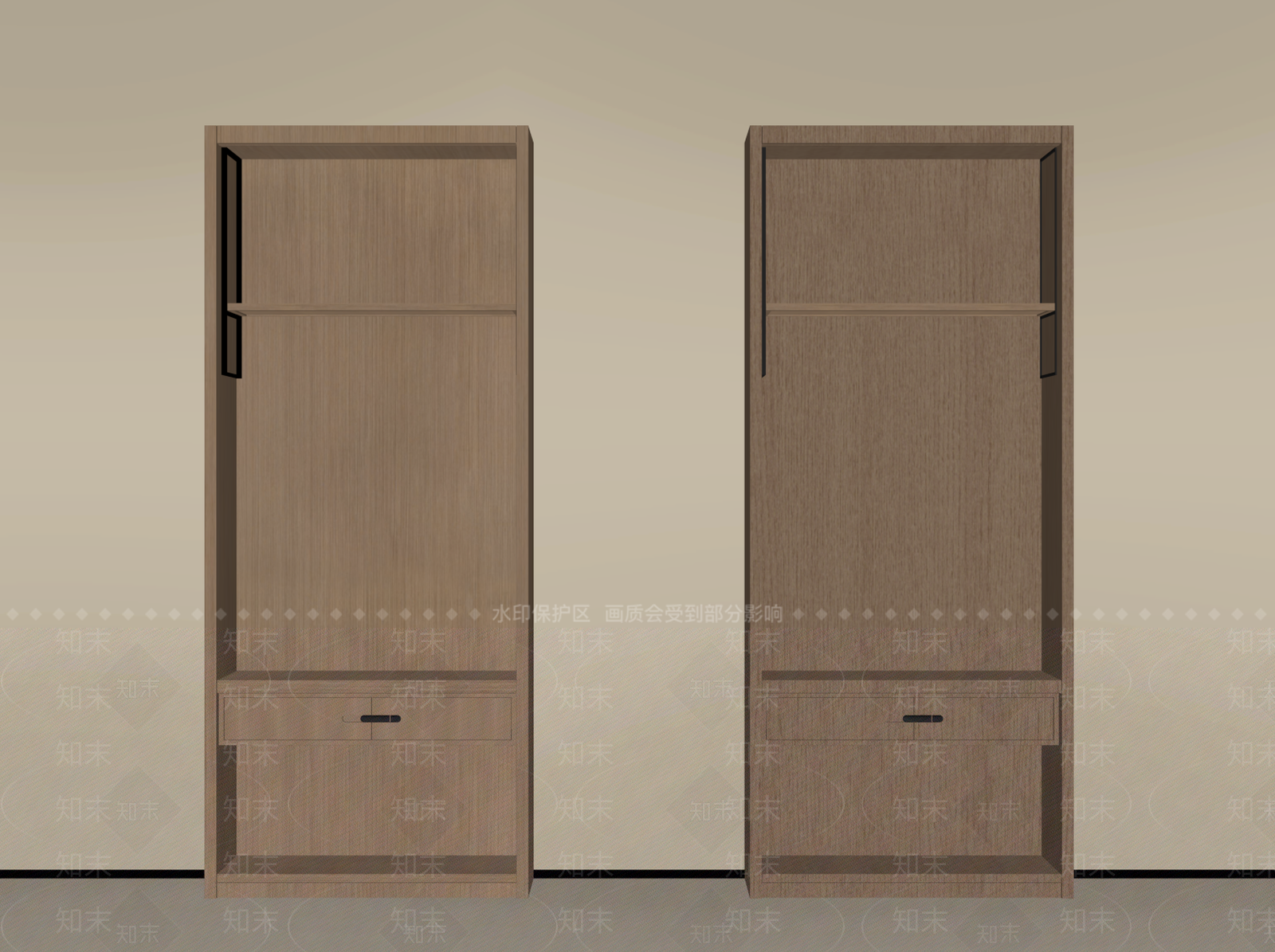 原木风衣柜SU模型下载【ID:1233740625】