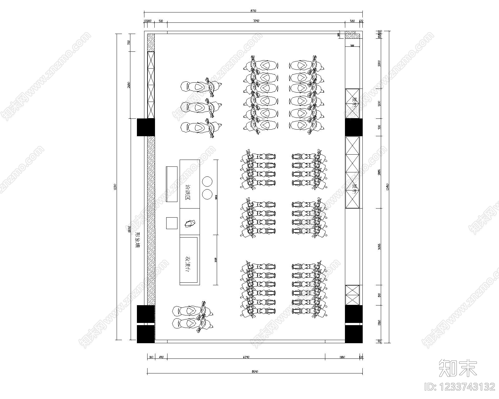 工装空间平面图cad施工图下载【ID:1233743132】