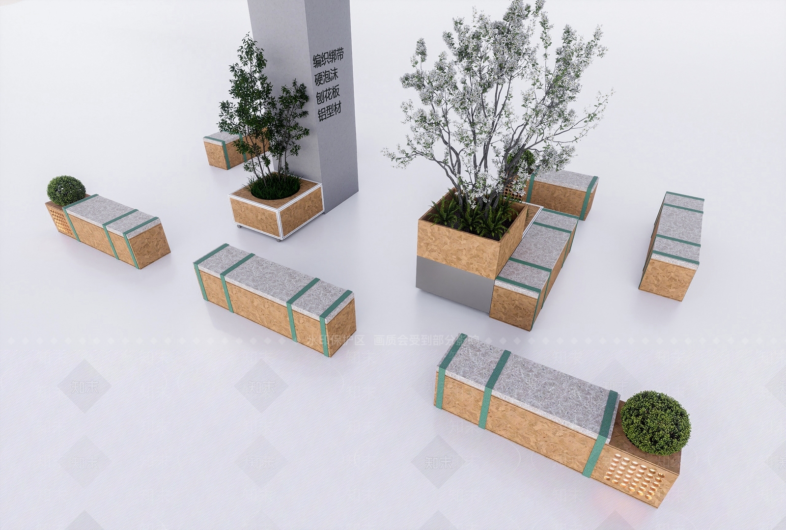 现代景观座椅SU模型下载【ID:1233743148】