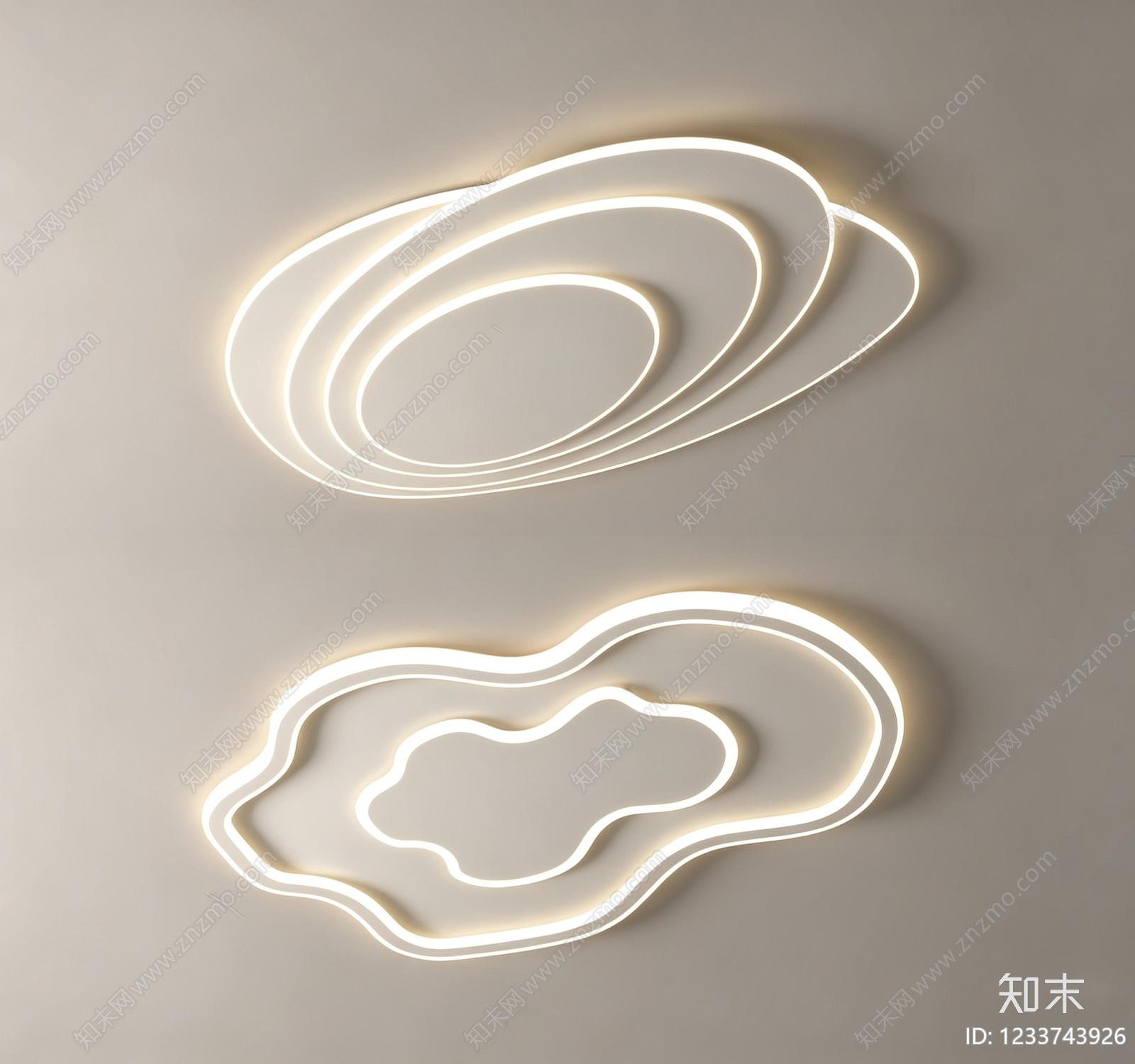 现代简约儿童房吸顶灯3D模型渲染效果图