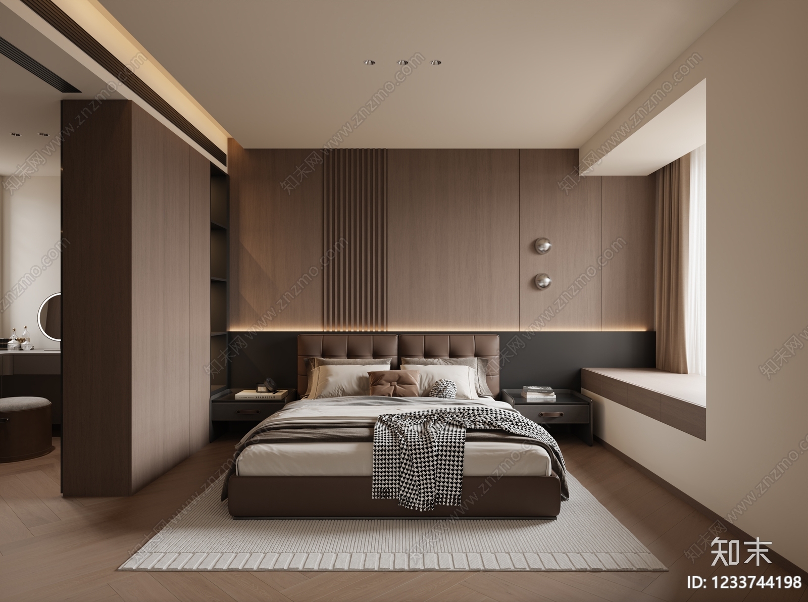 现代简约主卧3D模型下载【ID:1233744198】