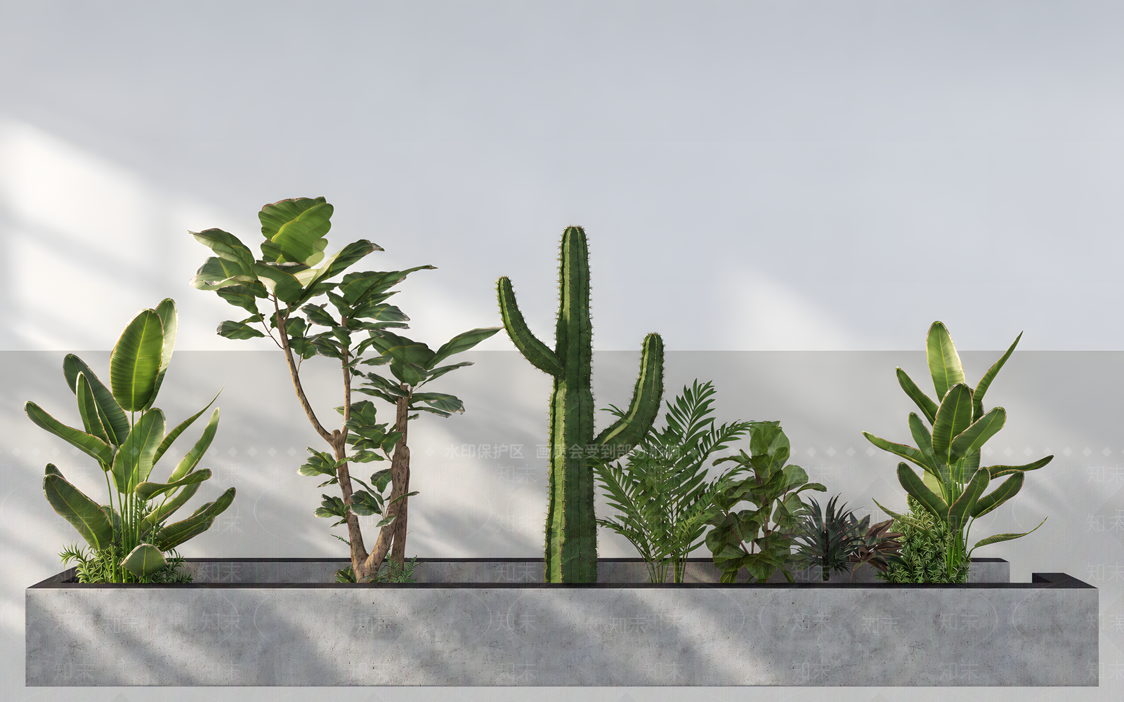现代植物组合SU模型下载【ID:1233745772】