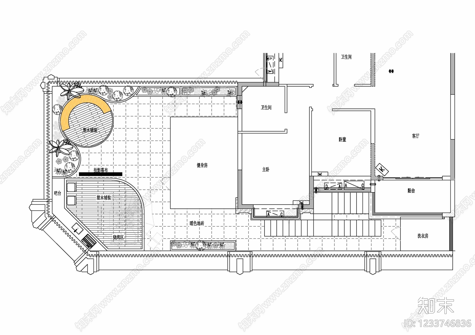 庭院cad施工图下载【ID:1233746836】