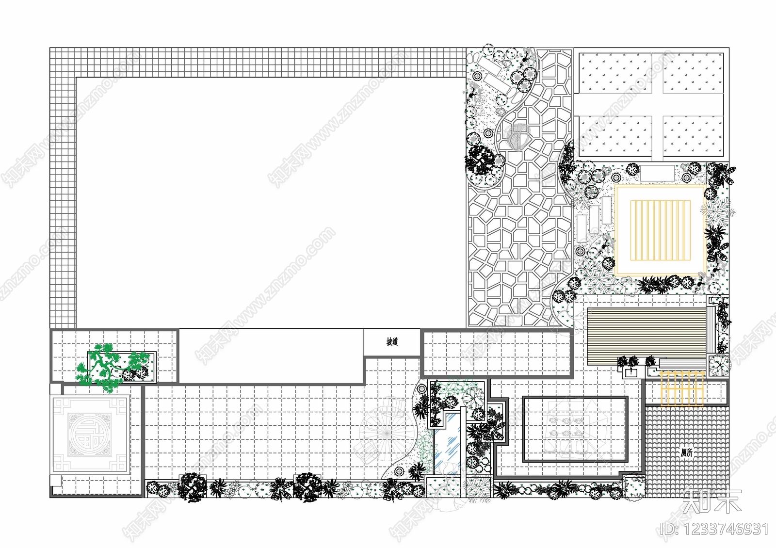 庭院cad施工图下载【ID:1233746931】