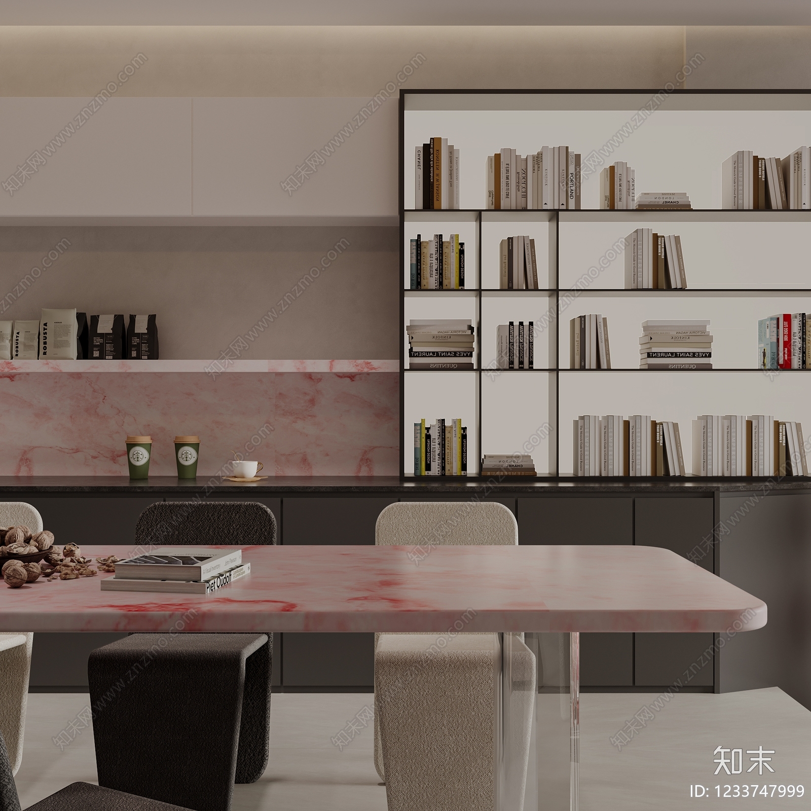 意式极简别墅客餐厅3D模型下载【ID:1233747999】