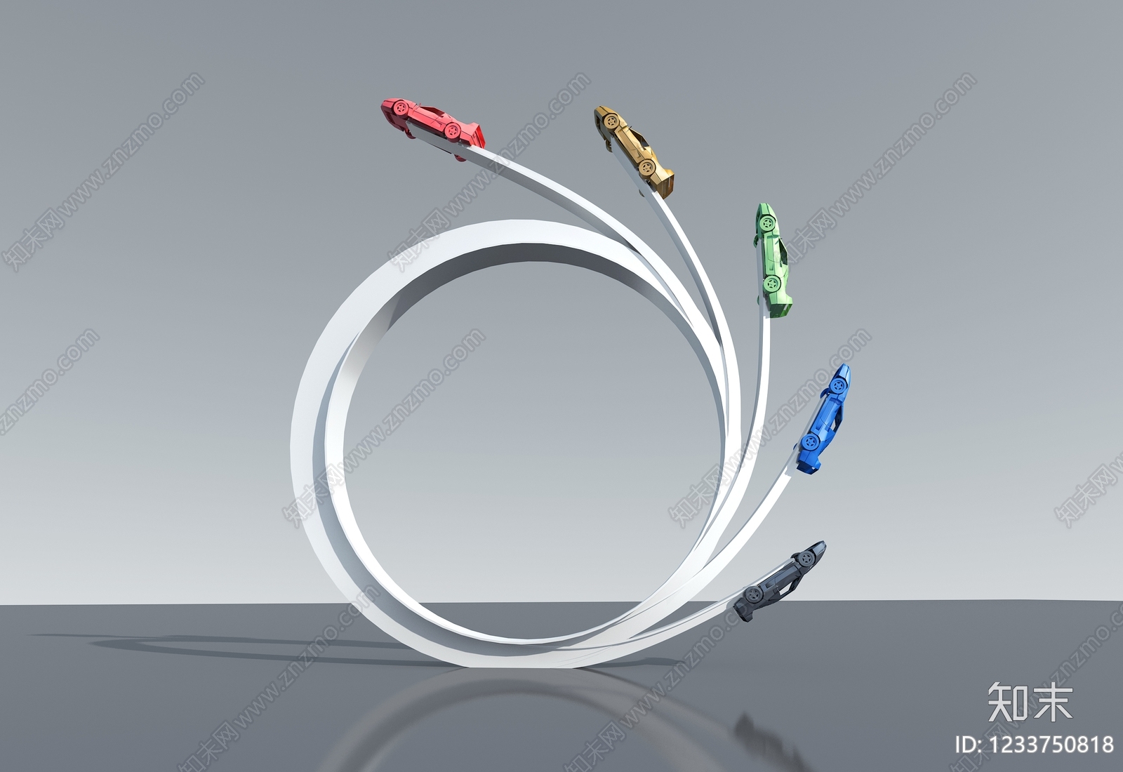 未来主义景观雕塑3D模型下载【ID:1233750818】