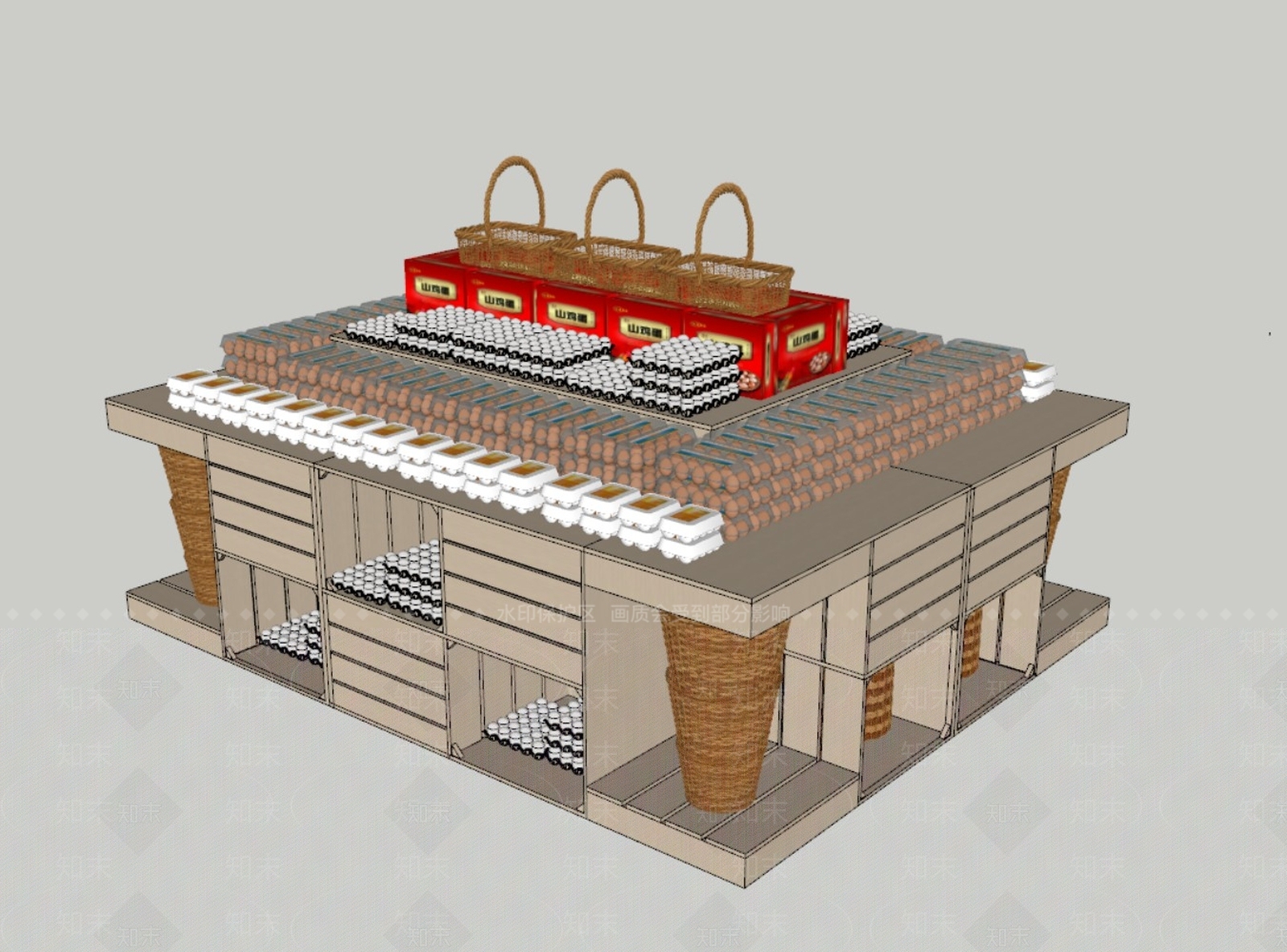 原木风超市SU模型下载【ID:1233751488】