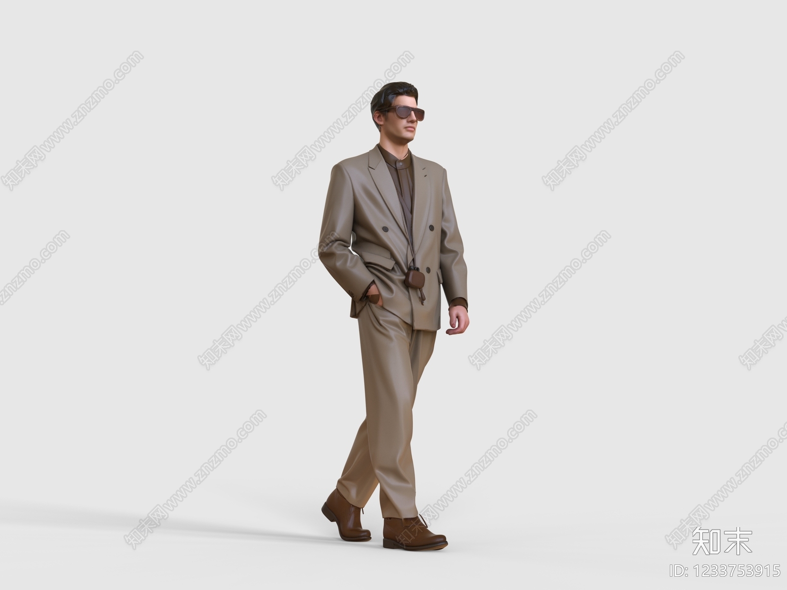 现代虚拟人物3D模型渲染效果图