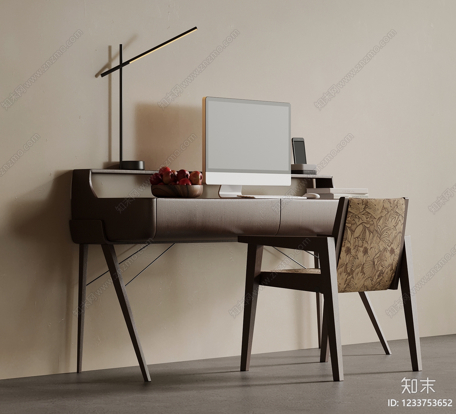 中古风书桌椅3D模型下载【ID:1233753652】