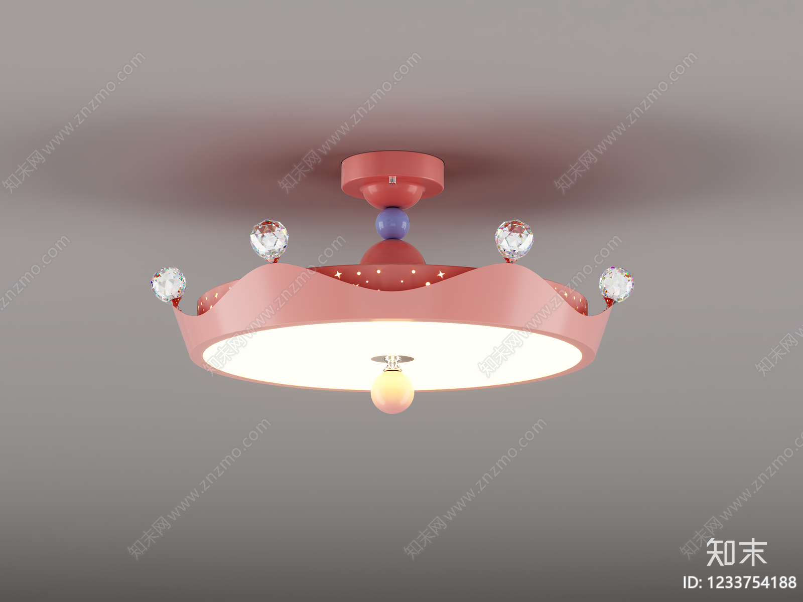 现代儿童房吸顶灯3D模型渲染效果图