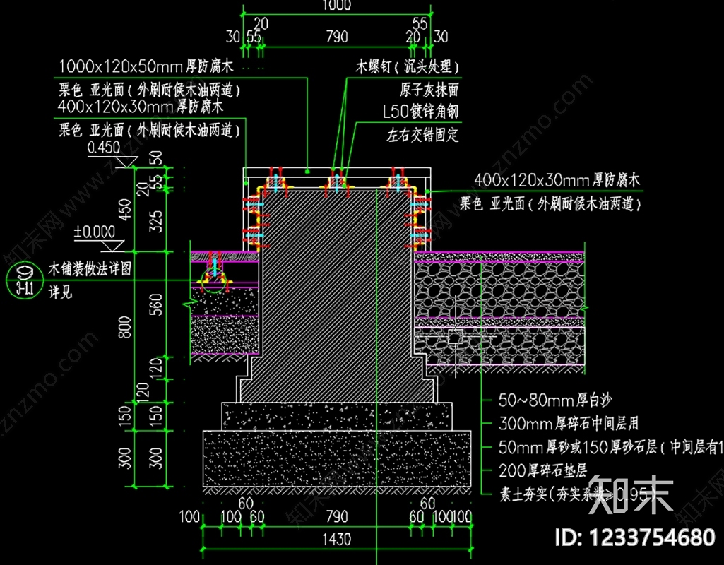 景观坐凳cad施工图下载【ID:1233754680】