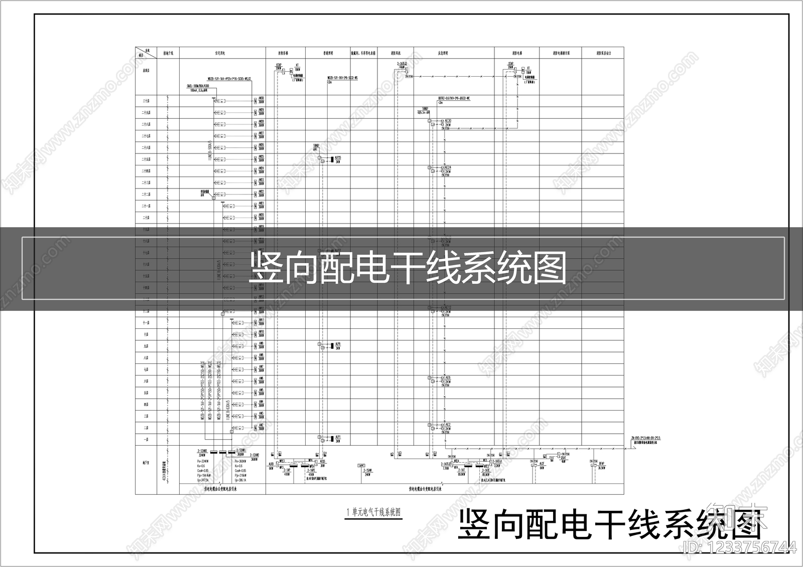 供配电系统cad施工图下载【ID:1233756744】