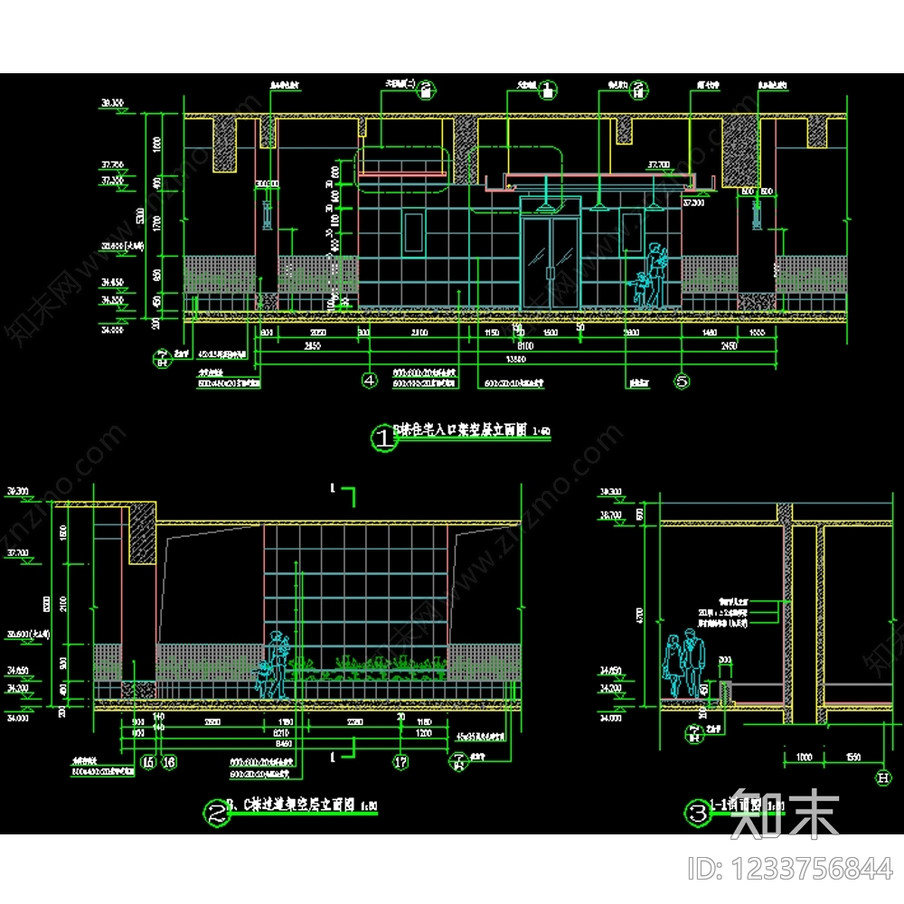 综合景观小品cad施工图下载【ID:1233756844】