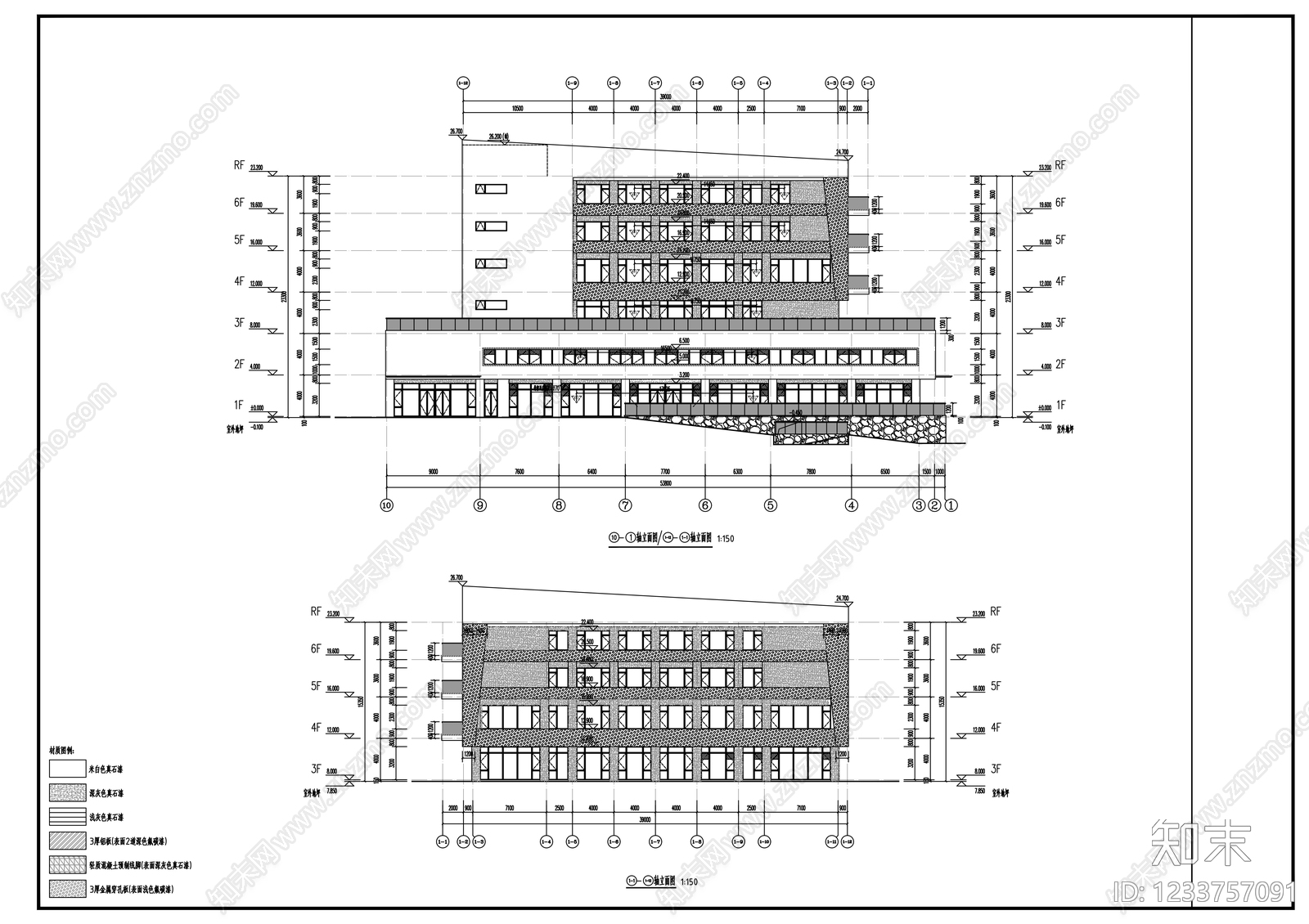 办公楼建筑cad施工图下载【ID:1233757091】