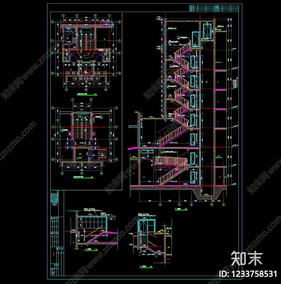 住宅楼建筑cad施工图下载【ID:1233758531】
